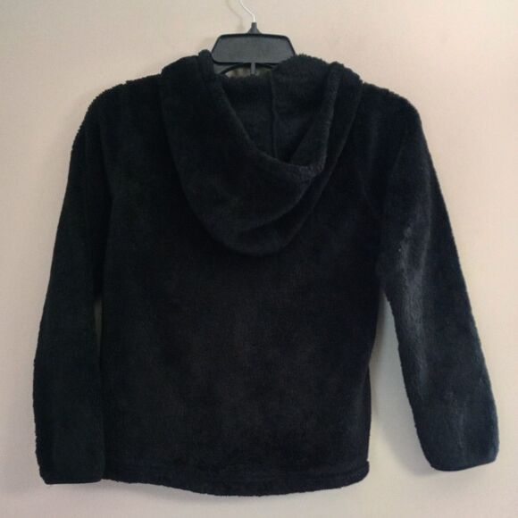 Wonder Nation Black Sherpa Jacket with Hood Size Large 10-12 - Picture 3 of 8